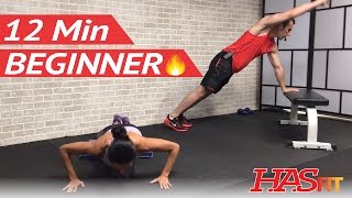 12 Min Beginner HIIT Workout without Equipment at Home - Easy Beginners Workout Routine Exercises