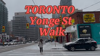 🇨🇦 Sunday Snow Walk ,Exploring Yonge Street from Finch to Sheppard, Toronto Walk👣👣