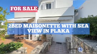 FOR SALE A MAISONETTE WITH SEA VIEW IN PLAKA VILLAGE