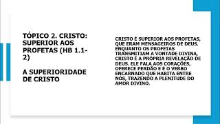 1-Hebreus: Cristo: O Superior instrumentos de Deus no céu e na terra - Pr. Leonardo Matuda