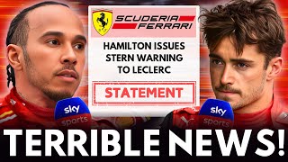 HUGE NEWS Ferrari Just Leaked Leclerc Got A Stern Warning From Hamilton Ahead Of The 2025 Race!