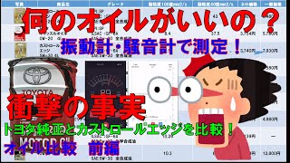 【トヨタ純正オイル0w－20比較・前編】エンジンオイルトヨタ純正オイル0w-20をエンジン振動と騒音測定・燃費・聴覚・走行時のフィーリングで評価します！