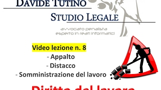 Diritto del lavoro - Video Lezione n. 8: Appalto, distacco e somministrazione del lavoro