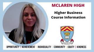 Higher Business Course Information