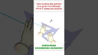 How to draw parallel line to a given line using Set Square #youtubeshorts #shortsviral #enggdrawing