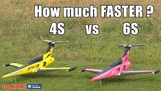 4S vs 6S PERFORMANCE COMPARISON ! HobbyKing SkySword 70mm 6S EDF radio controlled (RC) JET