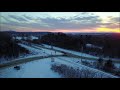 cn m324 in swanton under a beautiful sunset. drone video