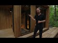 modern outdoor sauna walkthrough cedar and stone model 5