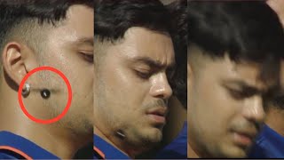 Ishan Kishan got scared by the bee during national anthem today ind vs zim 1st odi chahar bowling