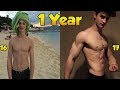 Max Sorenson 1 Year Natural Transformation | Skinny To Muscular (16-17)