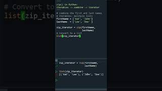 1 Minute Python: Zip #shorts