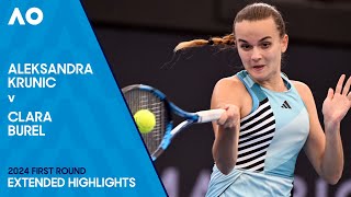 Aleksandra Krunic v Clara Burel Extended Highlights | Australian Open 2024 First Round