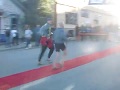 Barefoot Ted & Christopher McDougall Crossing the Finish Line at Leadville!