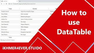 Web Tutorials: How to use DataTable in jquery