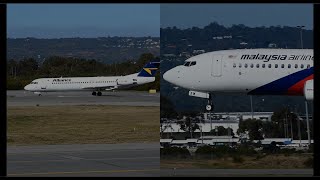 Alliance (VH-UQD) Fokker 100 Departure and Malaysia 9M-MXM Arrival on RWY 03