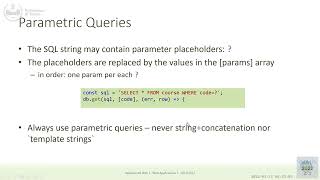 WA1-2022-L07: JavaScript Asynchronous Programming. Interfacing with SQLite.