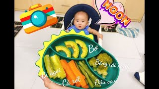 Bé Cà Rốt 6 tháng ăn dặm theo phương pháp BLW | bé tự chỉ huy | 6month+ | ngày 7