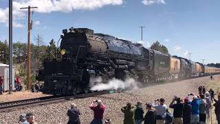 Big Boy 4014 \u0026 The Living Legend 844 Double Heading  Harriman Wyoming 4K Wheel Slip Steam Engine