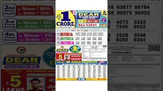 NAGALAND Lottery SAMBAD DEAR EVENING 6PM RESULT TODAY 18.11.2024  STATE DEAR LOTTER