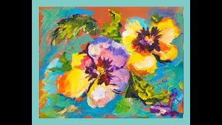 10- Minute Acrylic Painting of Pansies with Ginger Cook