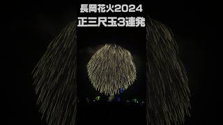 【2024長岡花火】正三尺玉 3連発 #越後三大花火 #shorts