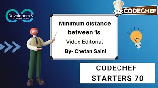 Minimum distance between 1s | Starters 70 | CodeChef | DCC NIT-A