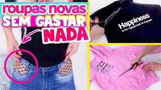 DIY - CUSTOMIZANDO ROUPAS VELHAS APENAS COM TESOURA