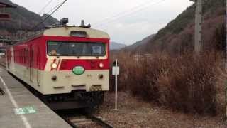 中央本線･辰野支線 123系ミニエコー 信濃川島駅発車