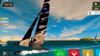 Race 1 of Virtual Regatta. Team NZ Nacra F18 Class. Auckland New Zealand Eregatta.