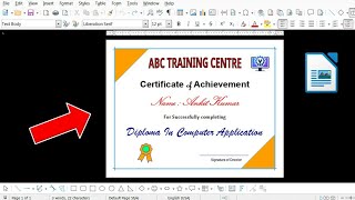 How To Make a Certificate Design in LibreOffice writer  | Certificate Design in LibreOffice