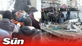 Earthquake survivor pulled from rubble of building in southeastern Turkey