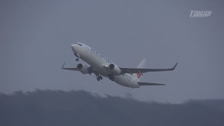 Japan Airlines Boeing 737-846 岡山空港離陸 -2014.12.30-