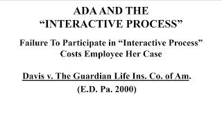 ADA THE INTERACTIVE PROCESS
