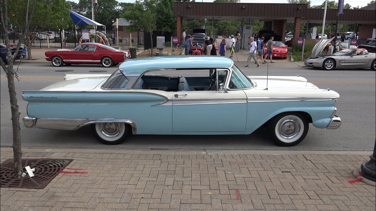 1959 Ford Fairlane 500 Club Victoria - Lombard Car Show - YouTube