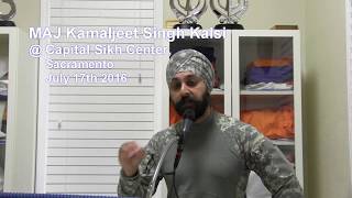 MAJ Kamaljeet Singh Kalsi at Capital Sikh Center, Sacramento