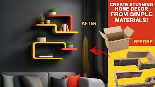 Transforming Cardboard Boxes into Stylish Wall Shelves: An Easy DIY Project