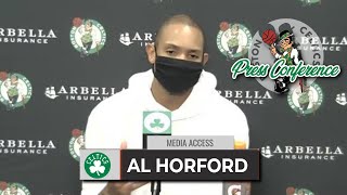 Al Horford says Jaylen Brown is Celtics LOCKER ROOM LEADER | Celtics vs Heat | Postgame Interview