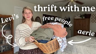 THRIFT WITH ME | FREE PEOPLE \u0026 AERIE UNDER $5