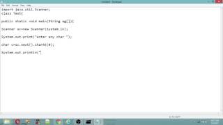how to take char input using scanner class in java
