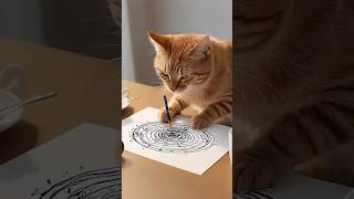 You WILL NOT believe what this cat did to this art for likes! 😱 #art #funnyanimals #youtubeshorts