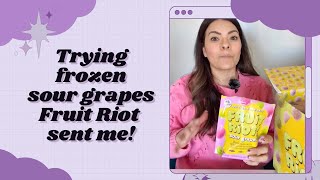 Trying frozen SOUR grapes sent to me by @eatfruitriot 🍇 #unboxing #frozengrapes #sourfood