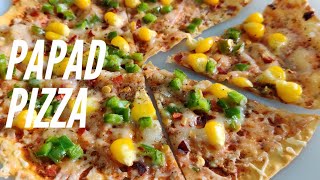 Corn and Capsicum Papad Pizza | Unique Thin Crust Pizza | Gluten Free Pizza