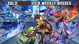 Solo C0 Chiori vs 8 Weekly Bosses Without Food Buff | Genshin Impact