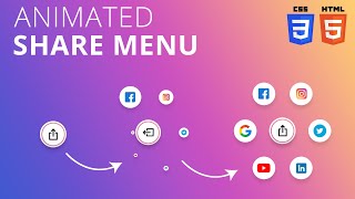 Animated Share Menu using HTML & CSS | Step By Step Tutorial For Beginners
