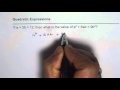 Factor and Determine Value of Quadratic Expression IB Math