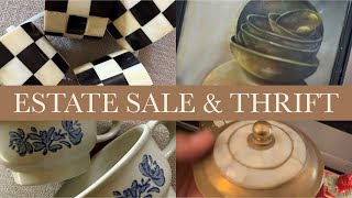 ESTATE SALE & THRIFT HAUL SHOP WITH ME FOR HOME DECOR THRIFTING LONGER VIDEO