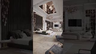Modern white mansion tour 😱🔥 | interior design houses #shorts #homedesign #youtubeshorts