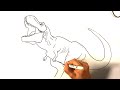 easy how to draw t rex roaring jurassic world dominion