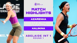 Victoria Azarenka vs. Anhelina Kalinina  | 2023 Adelaide 1 Round 1 | WTA Match Highlights