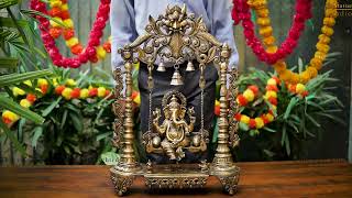 Brass Large Ganesha Idol with Swing for Home Decor - StatueStudio